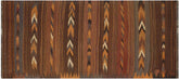 handmade Geometric Kilim Brown Beige Hand-Woven RUNNER 100% WOOL area rug